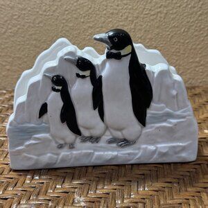 Vintage Otagiri Penguin Themed Ceramic Napkin Holder